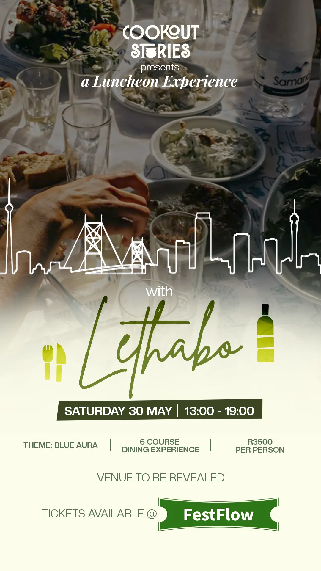 Cookout Stories luncheon experience poster with chef Lethabo